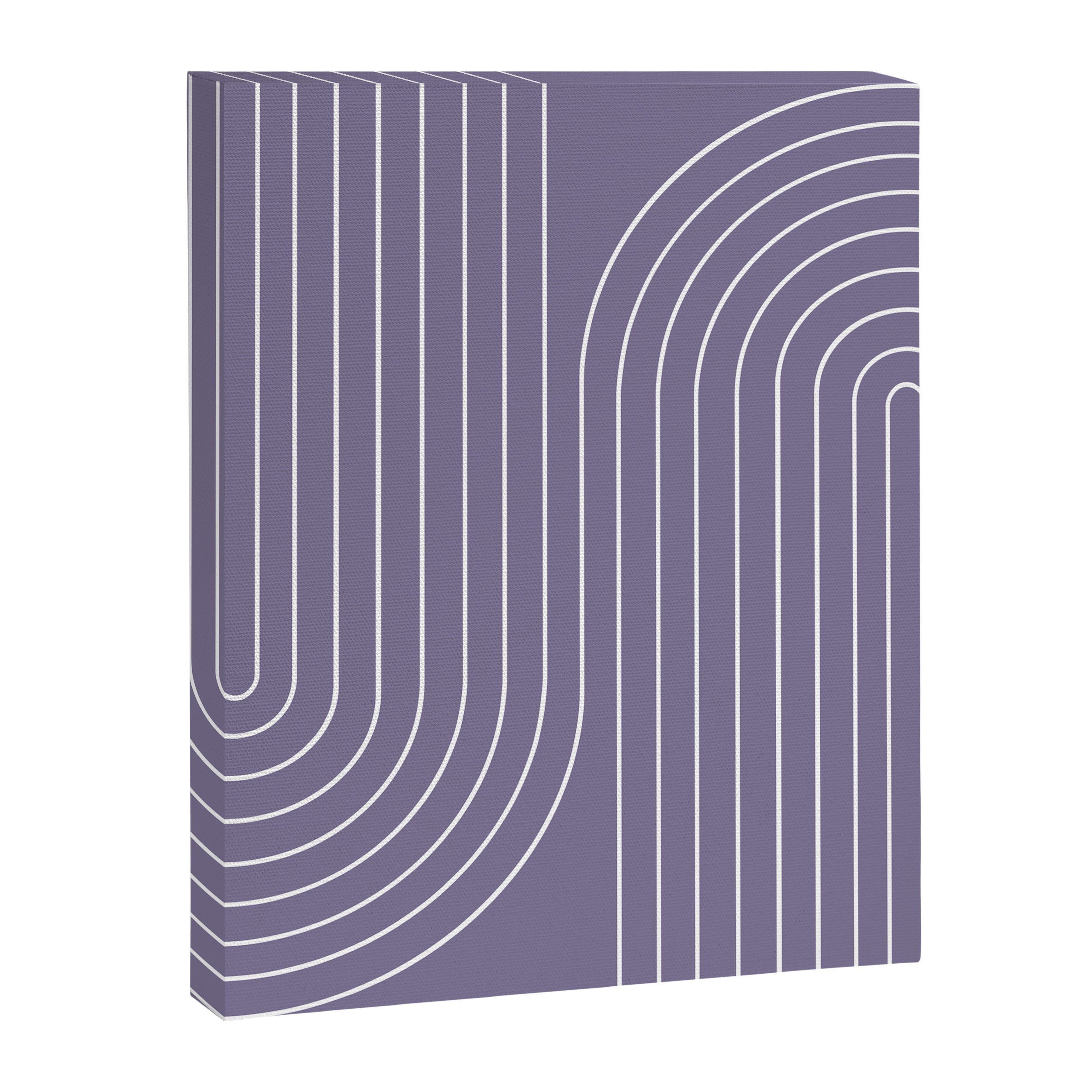 Minimal Line Curvature XXIII Lavender Purple Mid Century Modern Arch Abstract Canvas Print Gallery Image 6