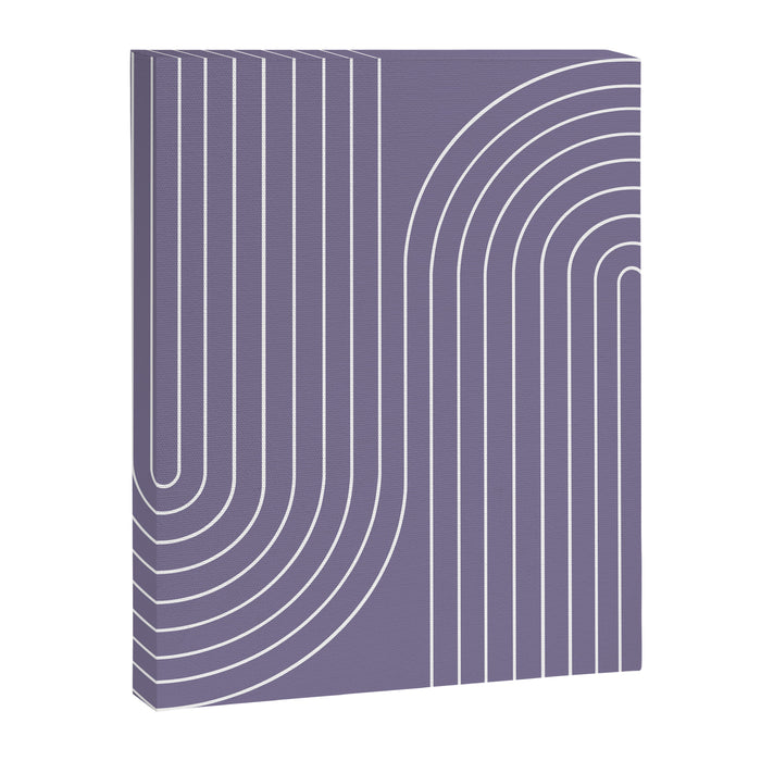 Minimal Line Curvature XXIII Lavender Purple Mid Century Modern Arch Abstract Canvas Print Gallery Image 1