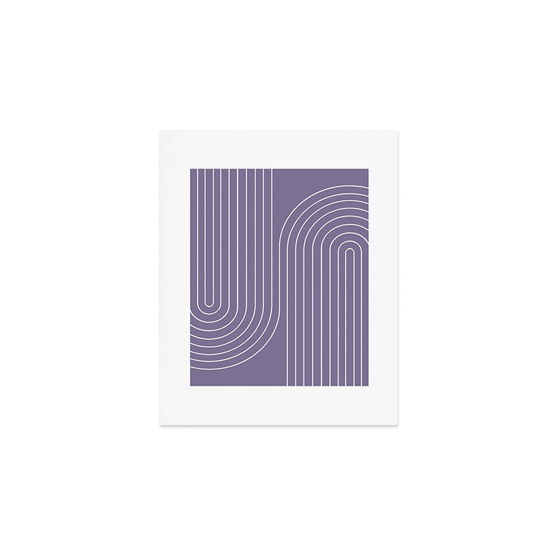 Minimal Line Curvature XXIII Lavender Purple Mid Century Modern Arch Abstract Art Print Gallery Image 1