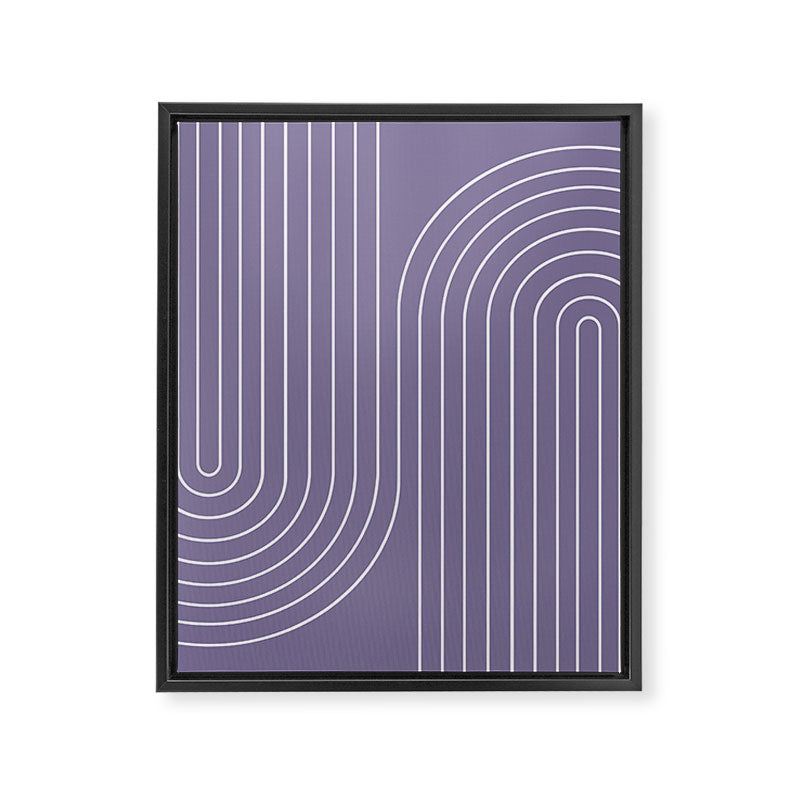 Minimal Line Curvature XXIII Lavender Purple Mid Century Modern Arch Abstract Framed Canvas Print Gallery Image 6