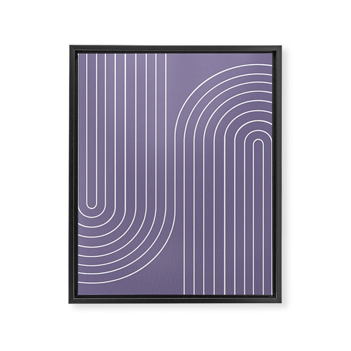 Minimal Line Curvature XXIII Lavender Purple Mid Century Modern Arch Abstract Framed Canvas Print Gallery Image 1