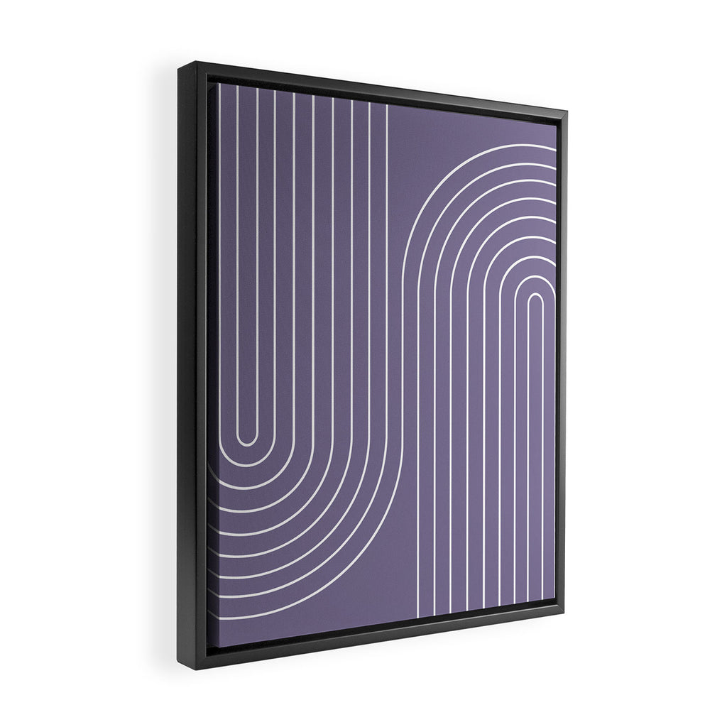 Minimal Line Curvature XXIII Lavender Purple Mid Century Modern Arch Abstract Framed Canvas Print Gallery Image 2