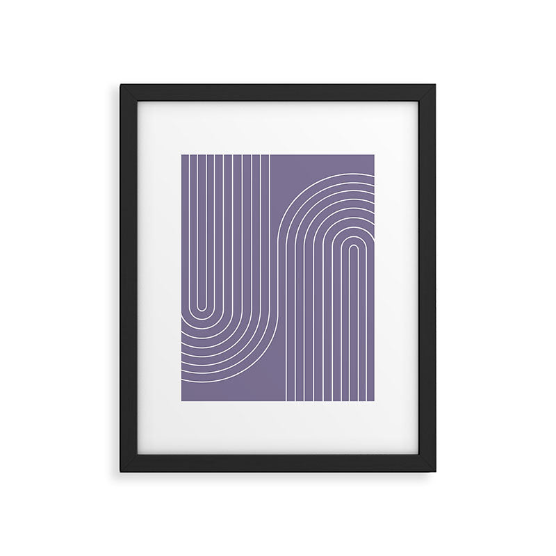 Minimal Line Curvature XXIII Lavender Purple Mid Century Modern Arch Abstract Framed Art Print Gallery Image 5