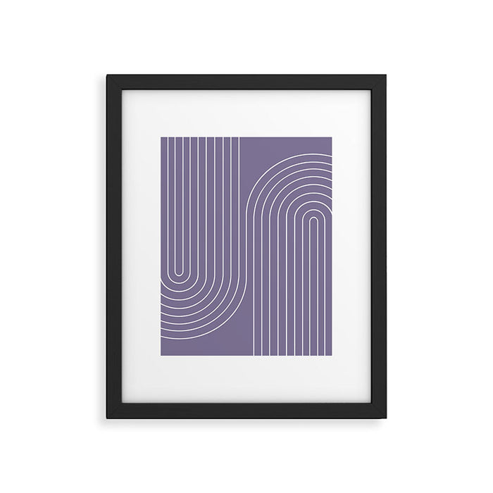 Minimal Line Curvature XXIII Lavender Purple Mid Century Modern Arch Abstract Framed Art Print Gallery Image 1