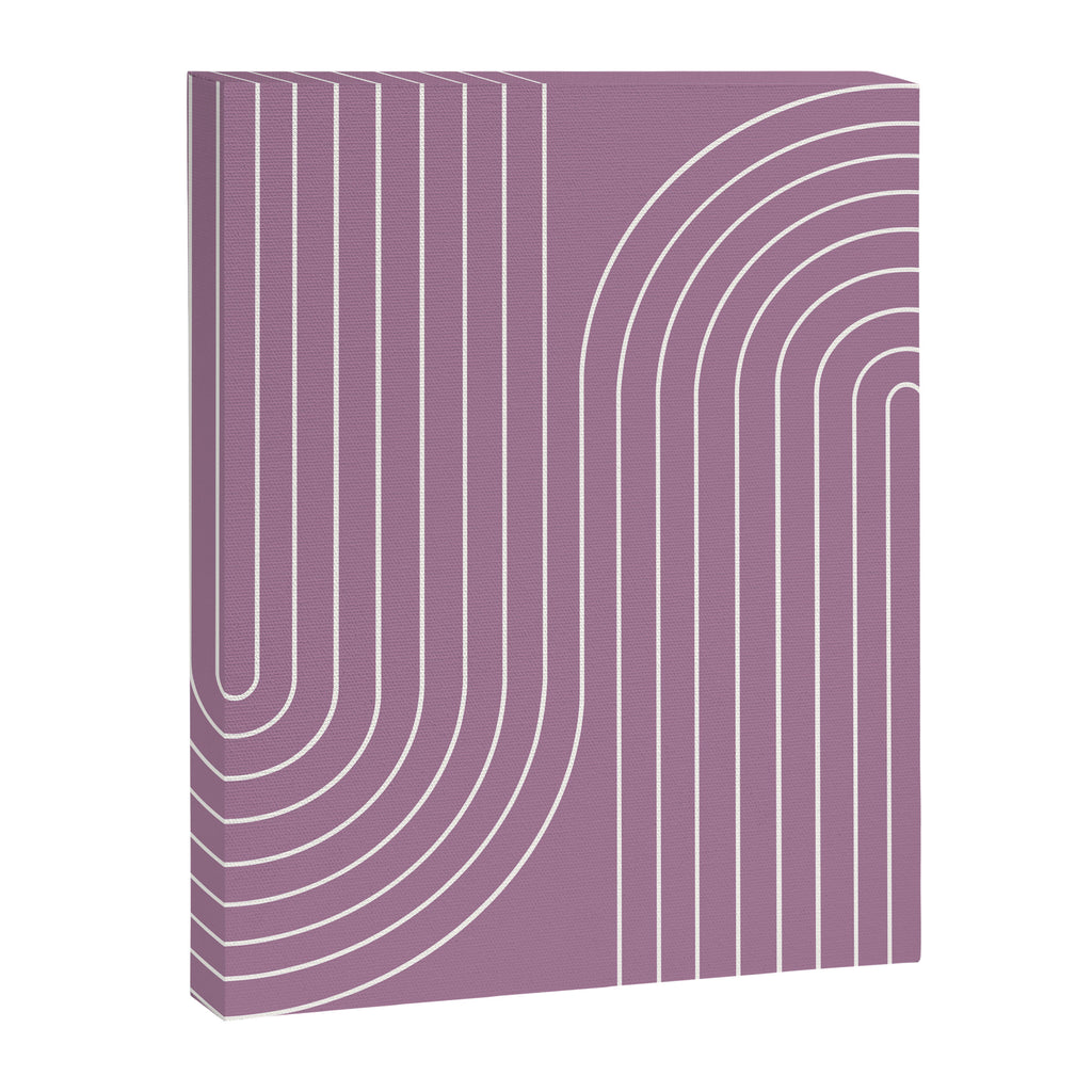 Minimal Line Curvature XXIV Lilac Purple Mid Century Modern Arch Abstract Canvas Print Gallery Image 6