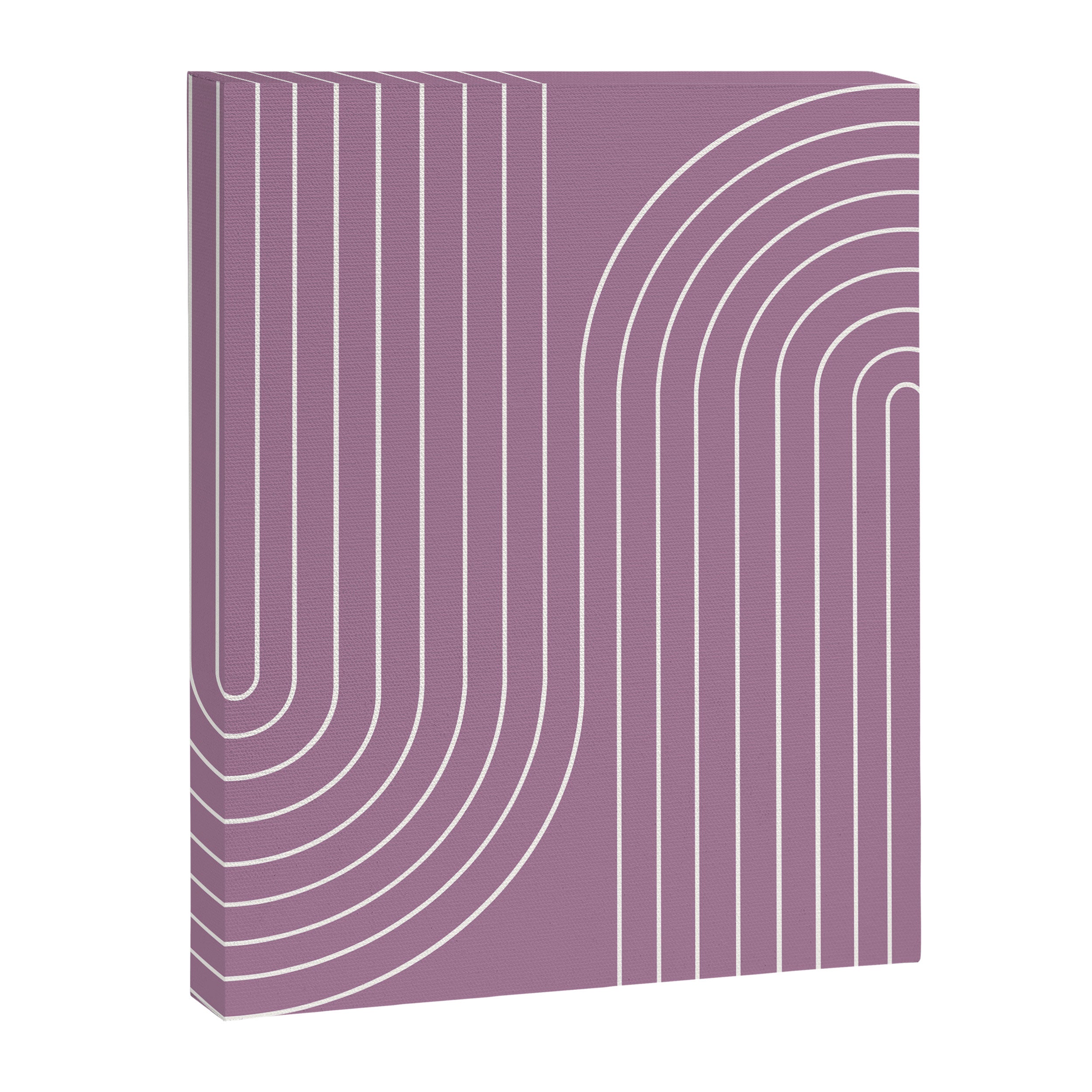 Minimal Line Curvature XXIV Lilac Purple Mid Century Modern Arch Abstract Canvas Print Gallery Image 6