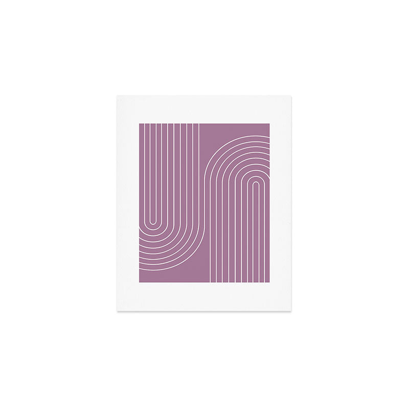 Minimal Line Curvature XXIV Lilac Purple Mid Century Modern Arch Abstract Art Print Gallery Image 1