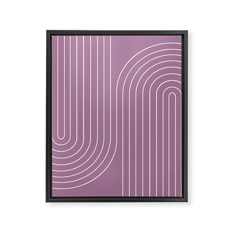 Minimal Line Curvature XXIV Lilac Purple Mid Century Modern Arch Abstract Framed Canvas Print Gallery Image 6
