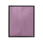 Minimal Line Curvature XXIV Lilac Purple Mid Century Modern Arch Abstract Framed Canvas Print Gallery Image 6