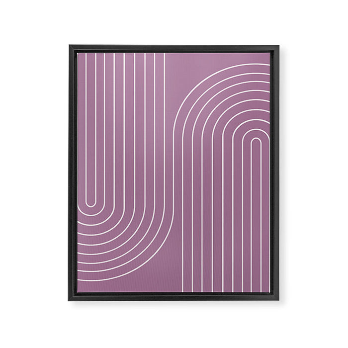 Minimal Line Curvature XXIV Lilac Purple Mid Century Modern Arch Abstract Framed Canvas Print Gallery Image 1