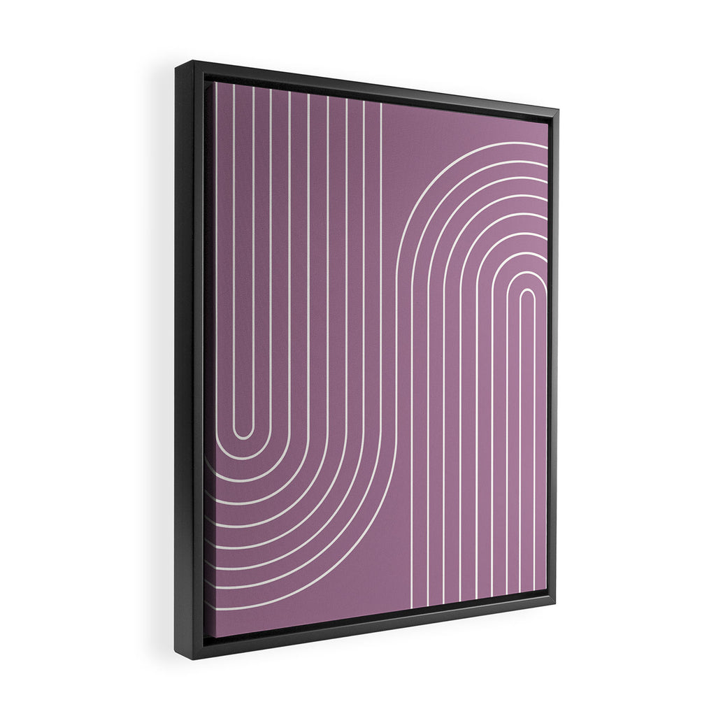 Minimal Line Curvature XXIV Lilac Purple Mid Century Modern Arch Abstract Framed Canvas Print Gallery Image 2