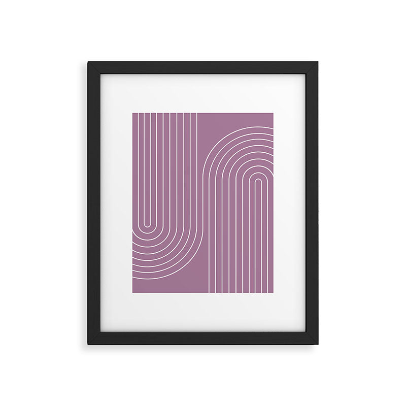 Minimal Line Curvature XXIV Lilac Purple Mid Century Modern Arch Abstract Framed Art Print Gallery Image 5