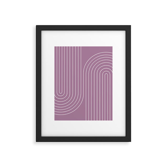 Minimal Line Curvature XXIV Lilac Purple Mid Century Modern Arch Abstract Framed Art Print Gallery Image 1