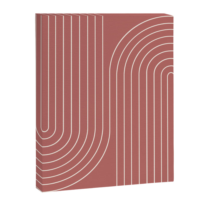 Minimal Line Curvature XXIX Rose Mid Century Modern Arch Abstract Canvas Print Gallery Image 1