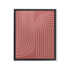 Minimal Line Curvature XXIX Rose Mid Century Modern Arch Abstract Framed Canvas Print Gallery Image 6