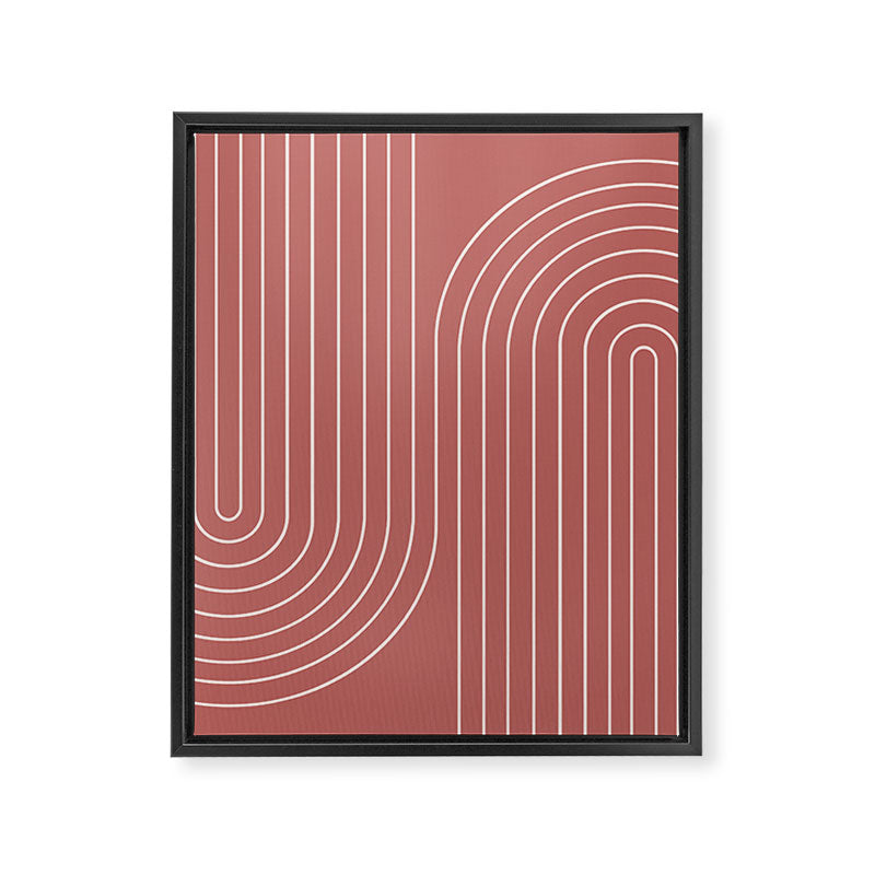 Minimal Line Curvature XXIX Rose Mid Century Modern Arch Abstract Framed Canvas Print Gallery Image 6