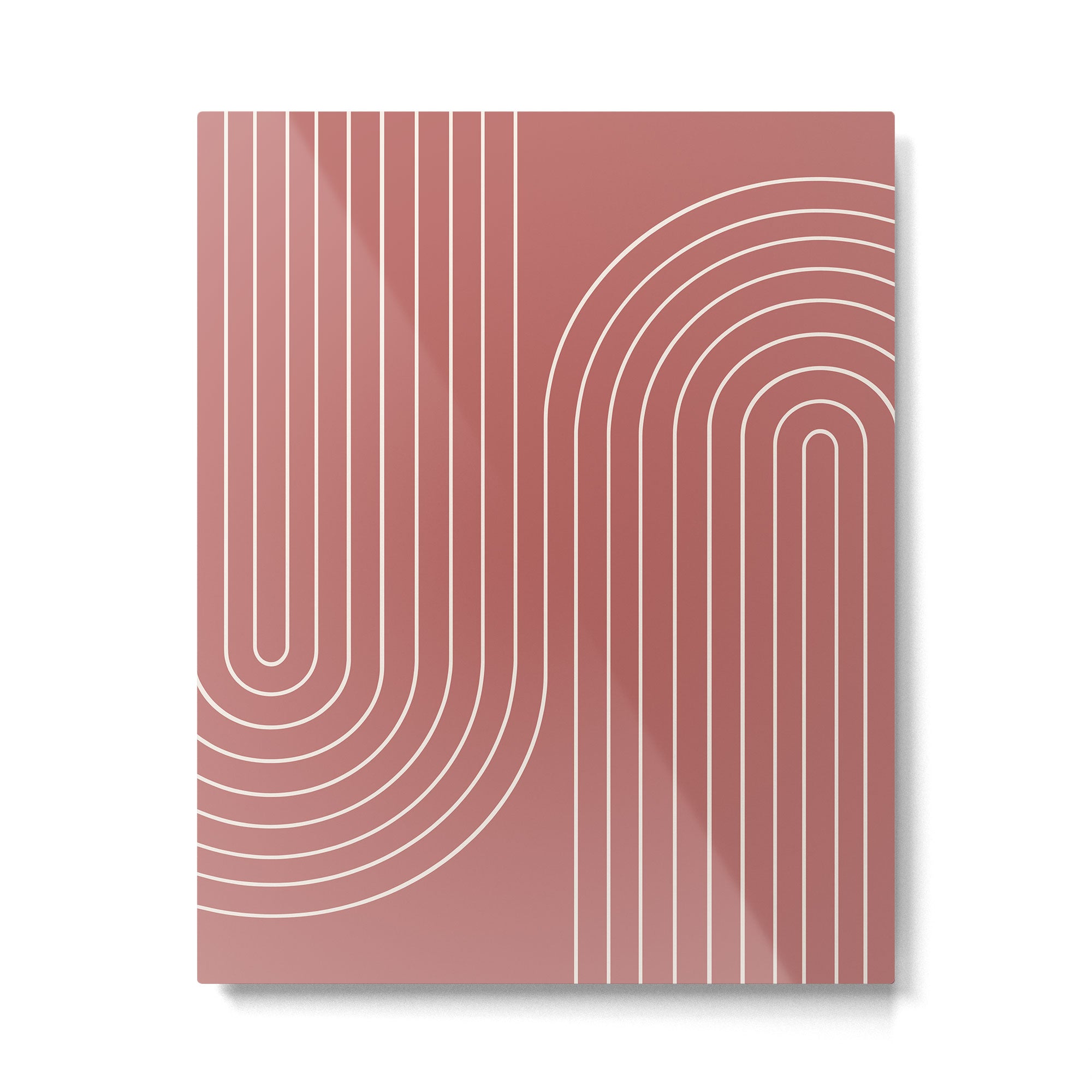 Minimal Line Curvature XXIX Rose Mid Century Modern Arch Abstract Metal Print Gallery Image 4