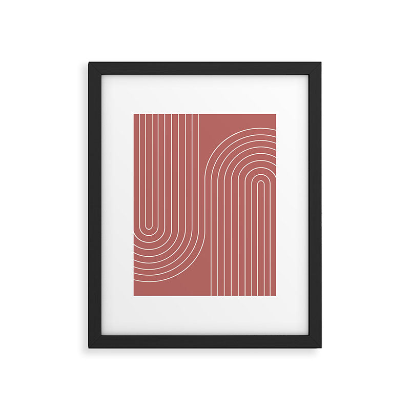 Minimal Line Curvature XXIX Rose Mid Century Modern Arch Abstract Framed Art Print Gallery Image 5