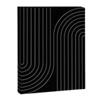 Minimal Line Curvature XXVI Black and Grey Mid Century Modern Arch Abstract Canvas Print Gallery Image 6