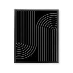 Minimal Line Curvature XXVI Black and Grey Mid Century Modern Arch Abstract Framed Canvas Print Gallery Image 6