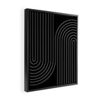 Minimal Line Curvature XXVI Black and Grey Mid Century Modern Arch Abstract Framed Canvas Print Gallery Image 2