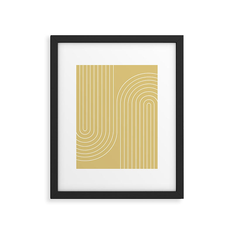 Minimal Line Curvature XXVIII Butter Yellow Mid Century Modern Arch Abstract Framed Art Print Gallery Image 5