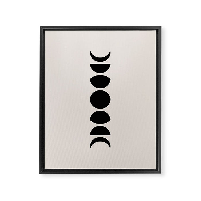 Minimal Moon Phases III Framed Canvas Print Gallery Image 1