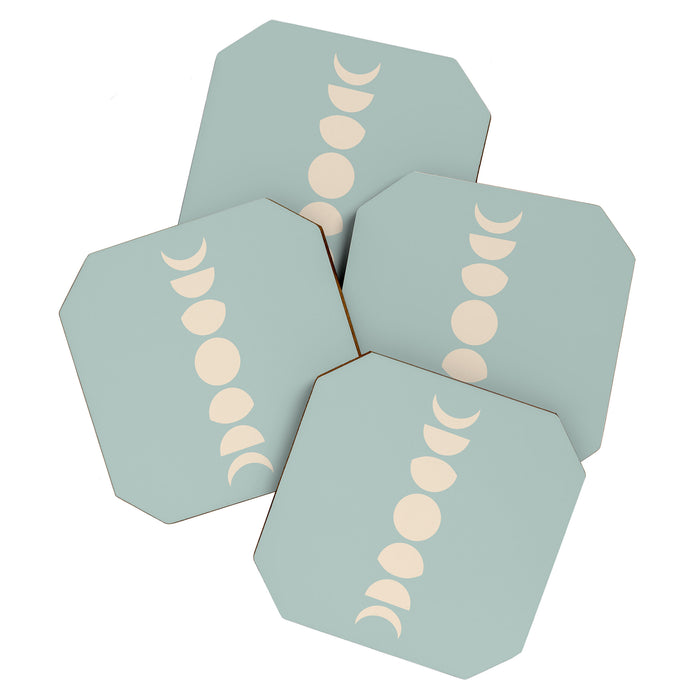 Minimal Moon Phases IX Coaster Gallery Image 1