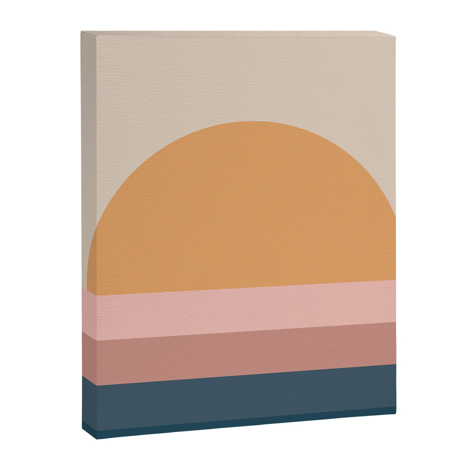 Minimal Retro Sunset - Earthy Neutral Canvas Print Gallery Image 3