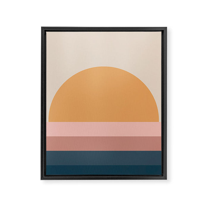 Minimal Retro Sunset - Earthy Neutral Framed Canvas Print Gallery Image 1