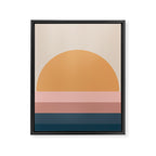 Minimal Retro Sunset - Earthy Neutral Framed Canvas Print Gallery Image 3