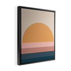 Minimal Retro Sunset - Earthy Neutral Framed Canvas Print Gallery Image 2