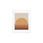 Minimal Retro Sunset Sunrise - Neutral Desert Orange Art Print Gallery Image 1