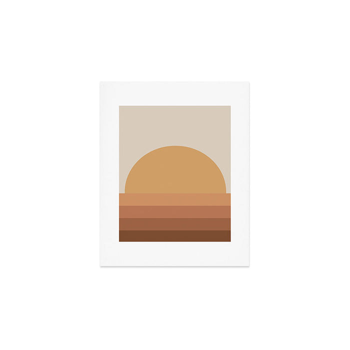 Minimal Retro Sunset Sunrise - Neutral Desert Orange Art Print Gallery Image 1