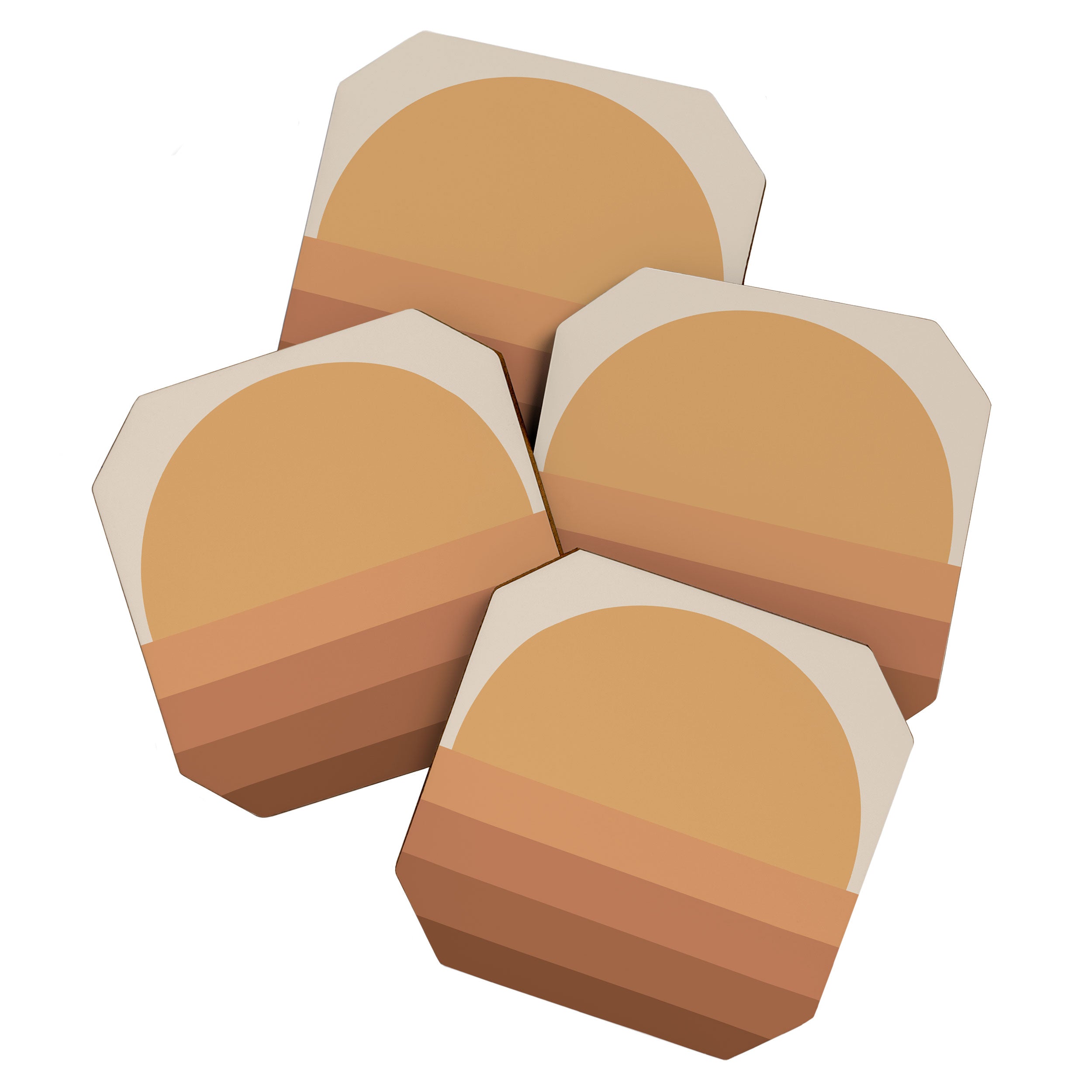 Minimal Retro Sunset Sunrise - Neutral Desert Orange Coaster Gallery Image 1
