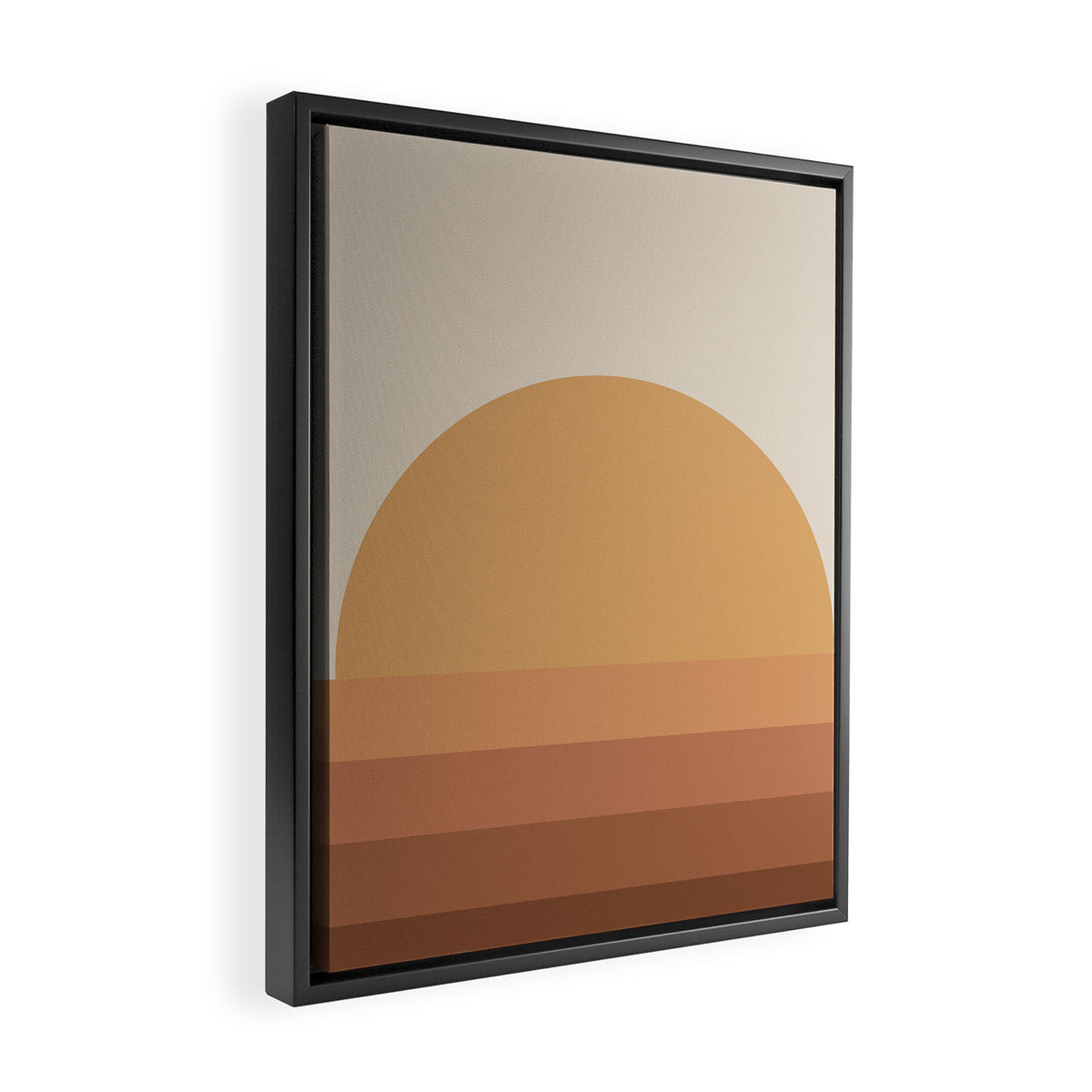 Minimal Retro Sunset Sunrise - Neutral Desert Orange Framed Canvas Print Gallery Image 2