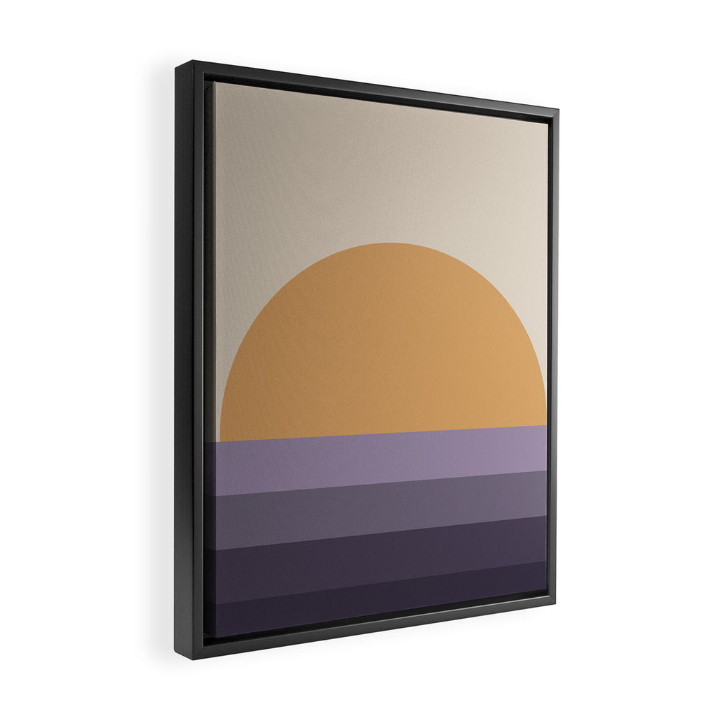 Minimal Retro Sunset Sunrise - Purple Mauve Dusk Framed Canvas Print Gallery Image 2