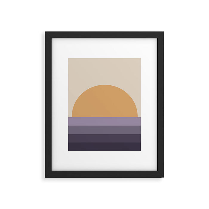 Minimal Retro Sunset Sunrise - Purple Mauve Dusk Framed Art Print Gallery Image 1