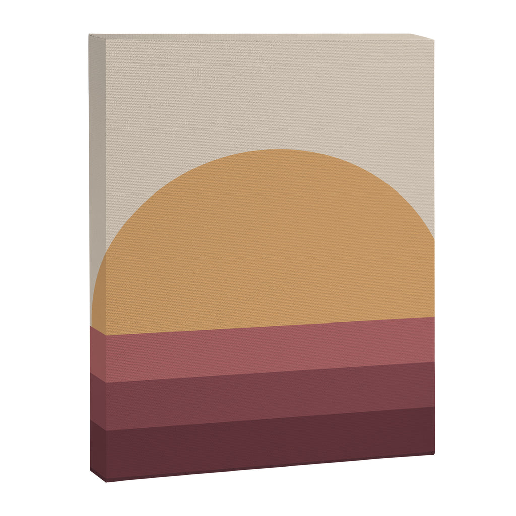 Minimal Retro Sunset Sunrise - Burgundy Ruby Red Canvas Print Gallery Image 6