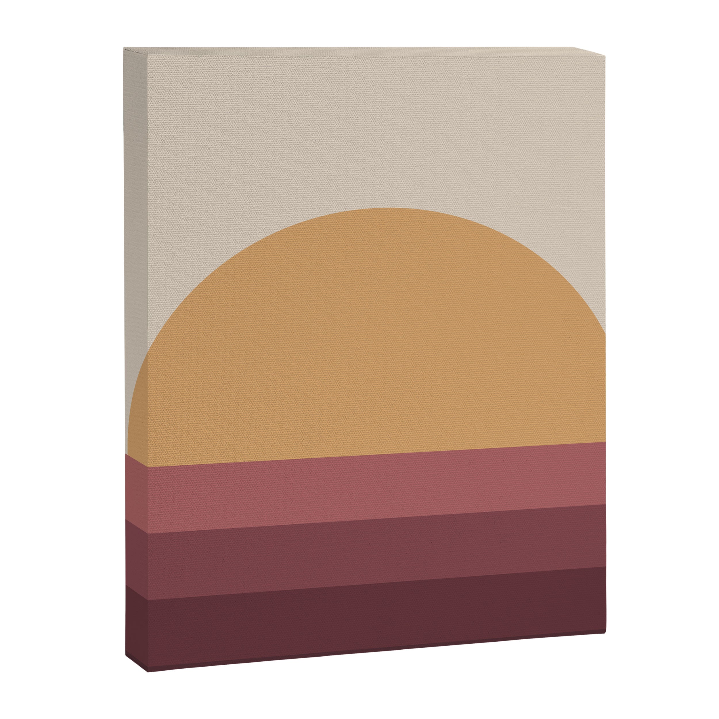 Minimal Retro Sunset Sunrise - Burgundy Ruby Red Canvas Print Gallery Image 6