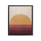 Minimal Retro Sunset Sunrise - Burgundy Ruby Red Framed Canvas Print Gallery Image 6