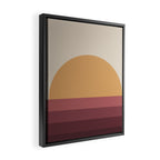 Minimal Retro Sunset Sunrise - Burgundy Ruby Red Framed Canvas Print Gallery Image 2