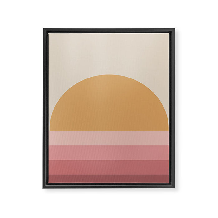 Minimal Retro Sunset Sunrise - Neutral Pink Framed Canvas Print Gallery Image 1