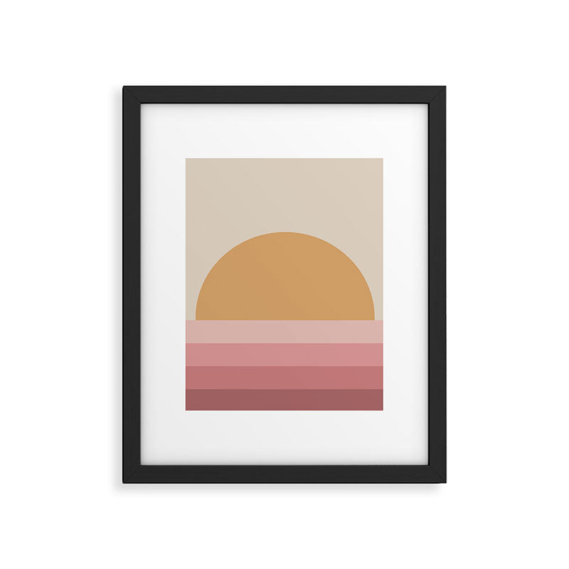 Minimal Retro Sunset Sunrise - Neutral Pink Framed Art Print Gallery Image 5