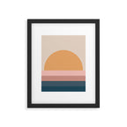 Minimal Retro Sunset - Earthy Neutral Framed Art Print Gallery Image 4