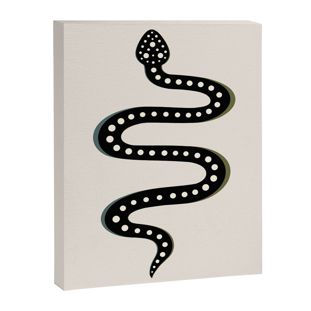 Minimal Snake - Black Canvas Print Gallery Image 6