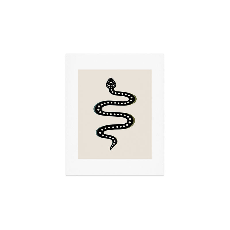 Minimal Snake - Black Art Print Gallery Image 1