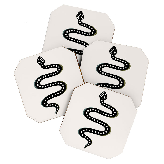 Minimal Snake - Black Coaster Gallery Image 1