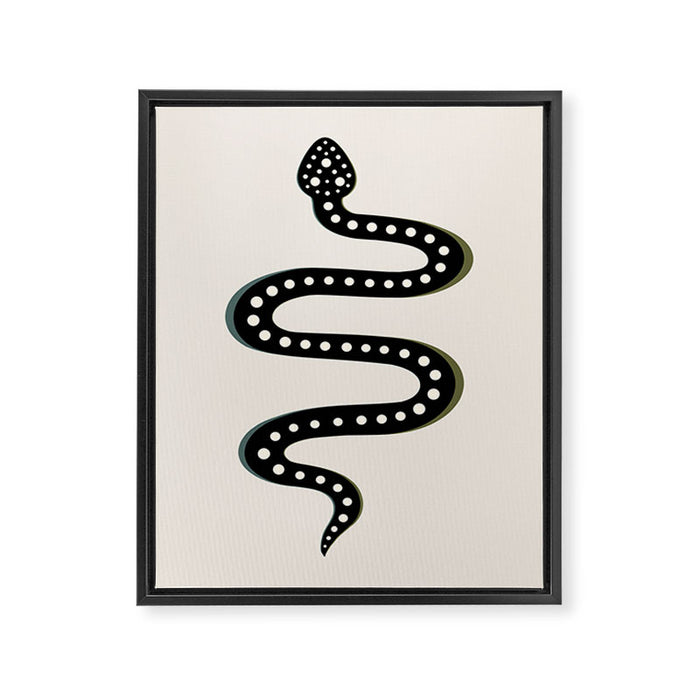 Minimal Snake - Black Framed Canvas Print Gallery Image 1