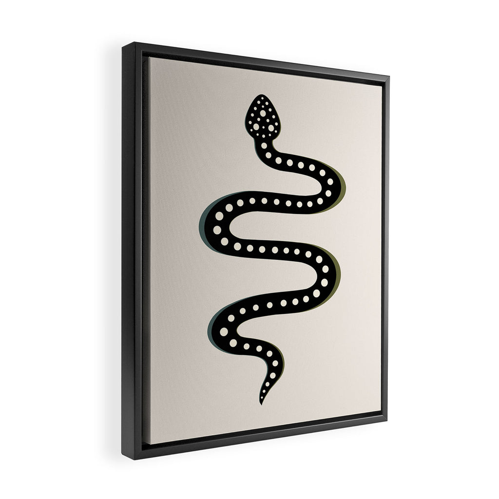 Minimal Snake - Black Framed Canvas Print Gallery Image 2